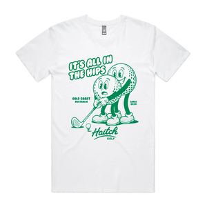 Haitch Golf It's All In The Hips staple tee in White, product shot