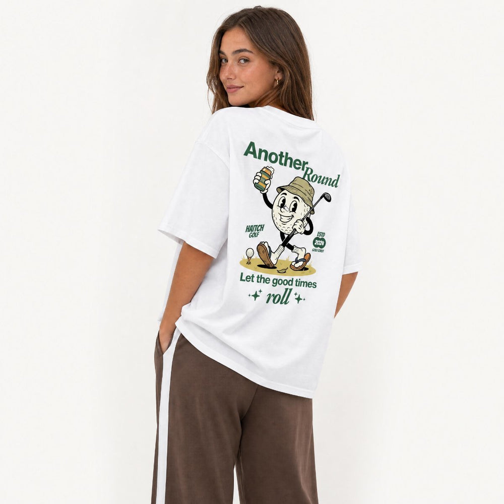 Haitch Golf Another Round of Golf Boxy Oversized T-Shirt - White - Haitch Golf