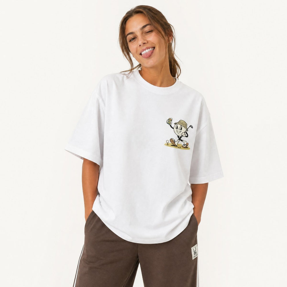 Haitch Golf Another Round of Golf Boxy Oversized T-Shirt - White - Haitch Golf