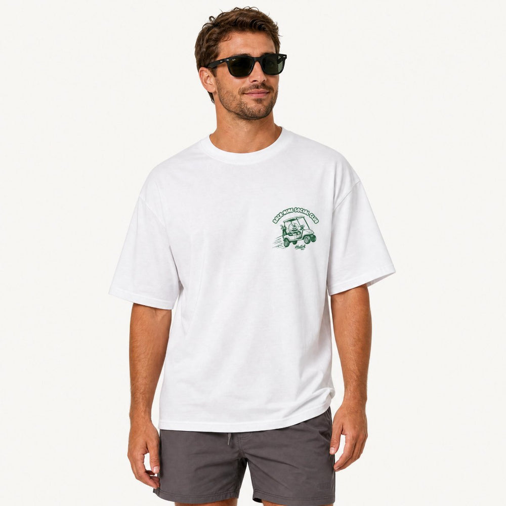 Haitch Golf Back Nine Social Club Boxy Oversized T-Shirt - White - Haitch Golf