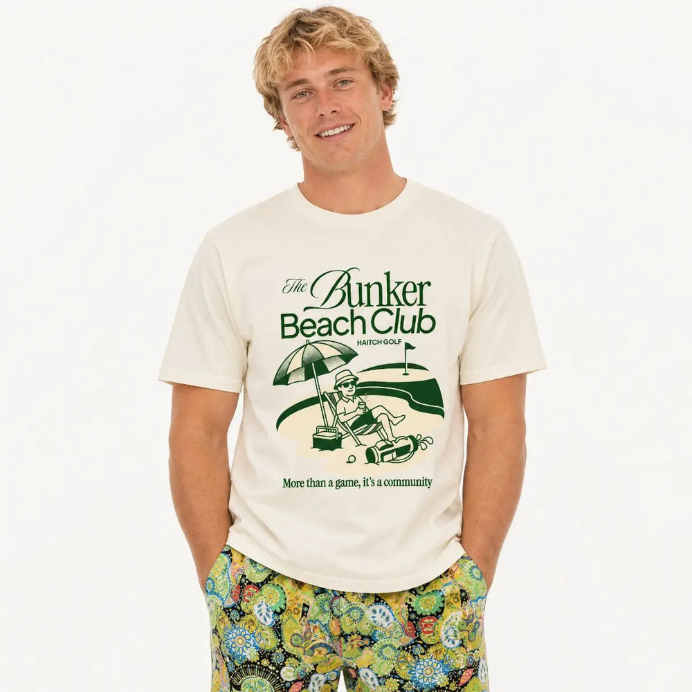 Haitch Golf Bunker Beach Club Staple T-Shirt - Natural - Haitch Golf