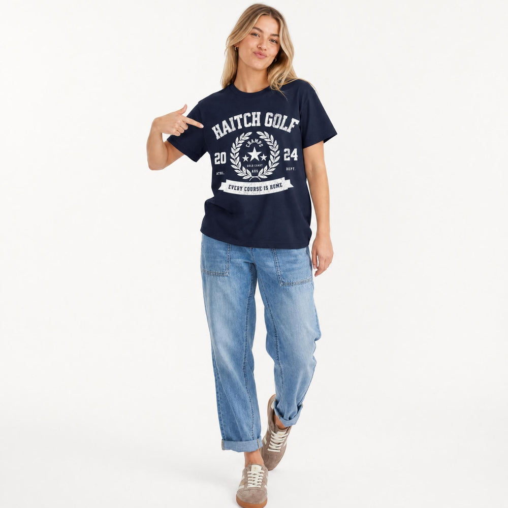 Haitch Golf Every Course Is Home Staple T-Shirt - Navy - Haitch Golf