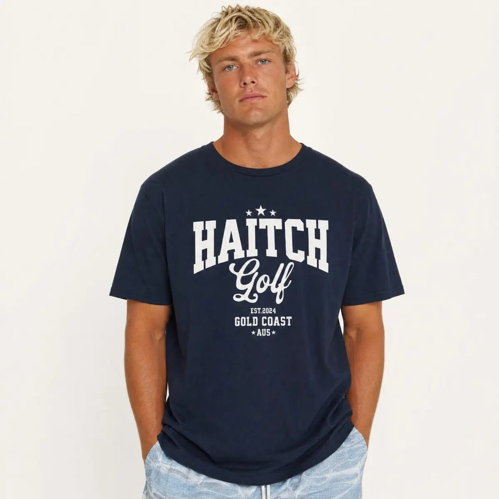 Haitch Golf Varsity Logo Unisex Staple T-Shirt - Navy - Haitch Golf