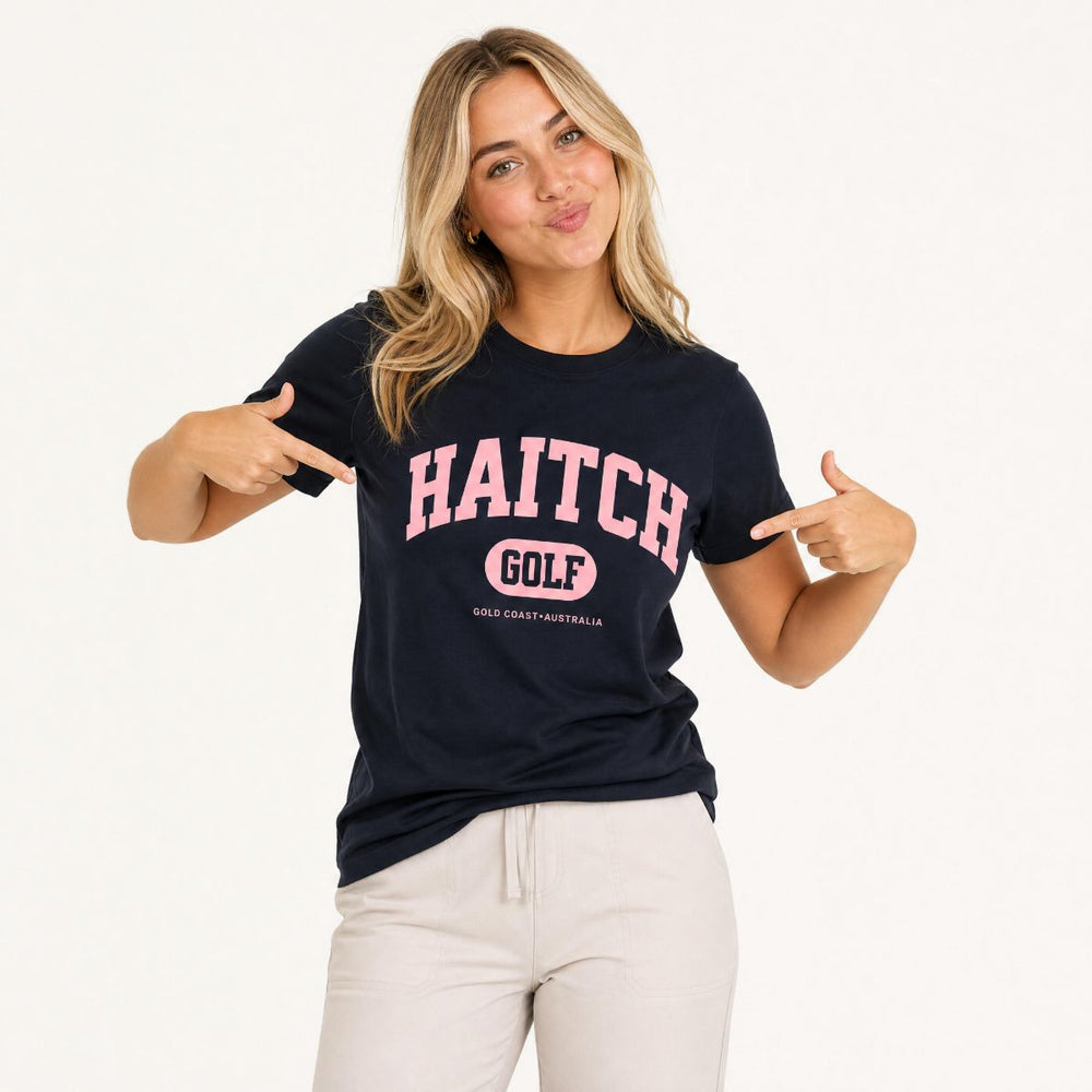 Haitch Golf Women's Maple T-Shirt - Navy - Haitch Golf