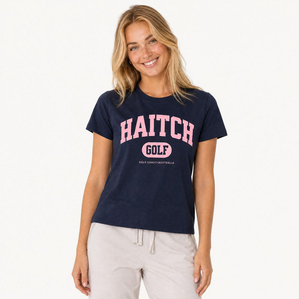 Haitch Golf Women's Maple T-Shirt - Navy - Haitch Golf