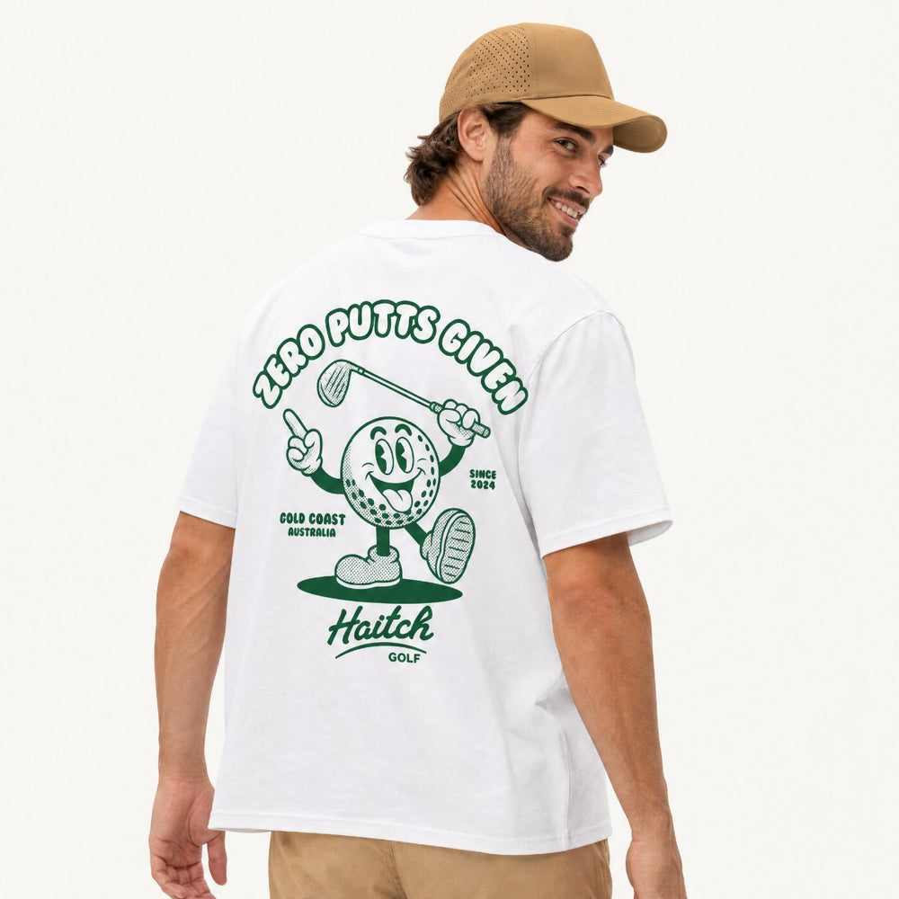 Haitch Golf Zero Putts Given Boxy Oversized T-Shirt - White - Haitch Golf
