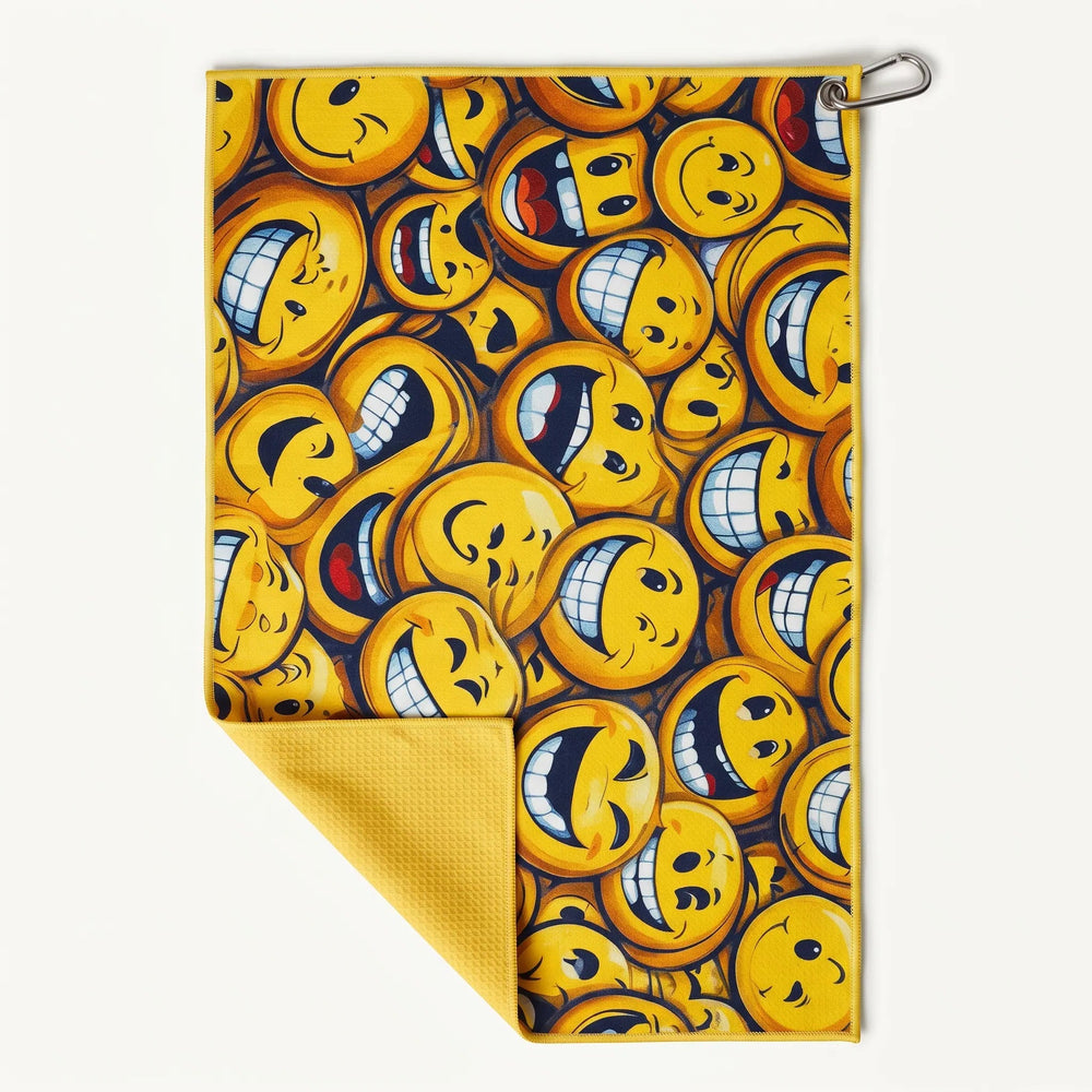 Haitch Smiley Face Microfibre Golf Towel - Haitch Golf