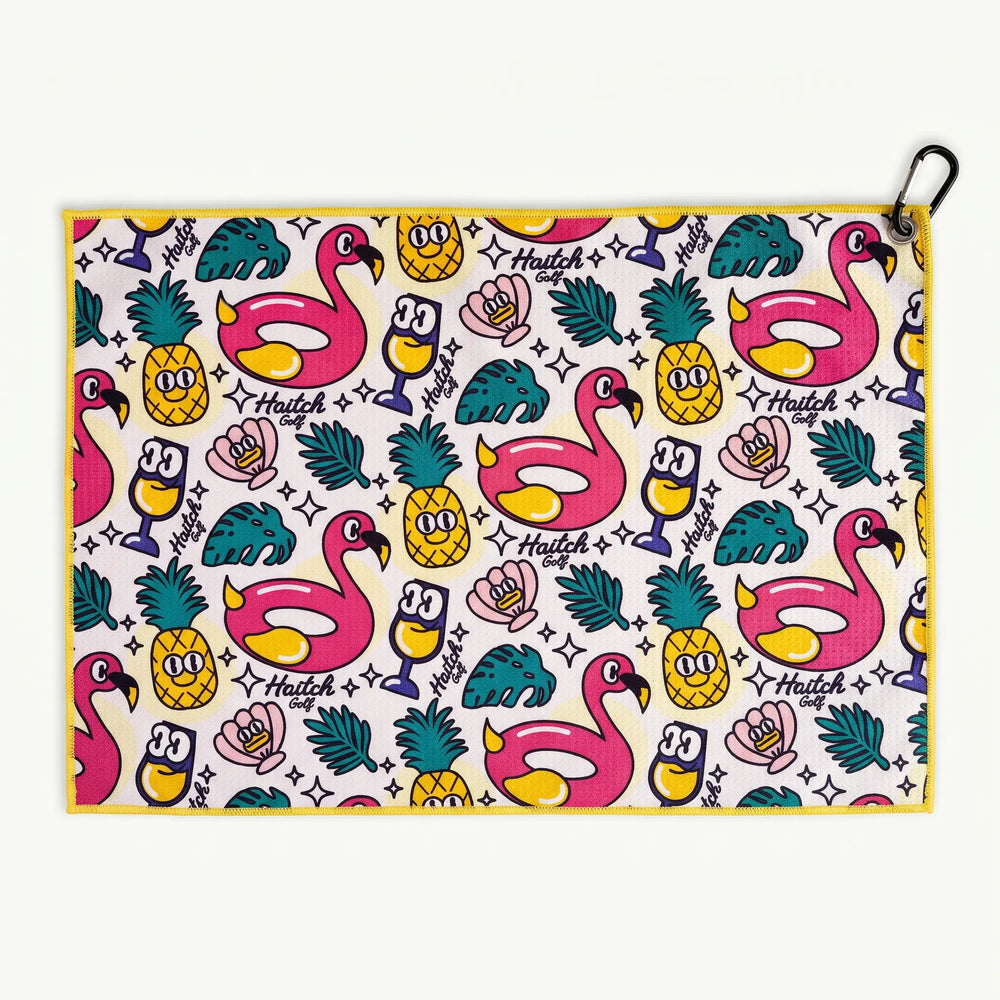 Haitch Tropical Pineapple Microfibre Golf Towel - Haitch Golf