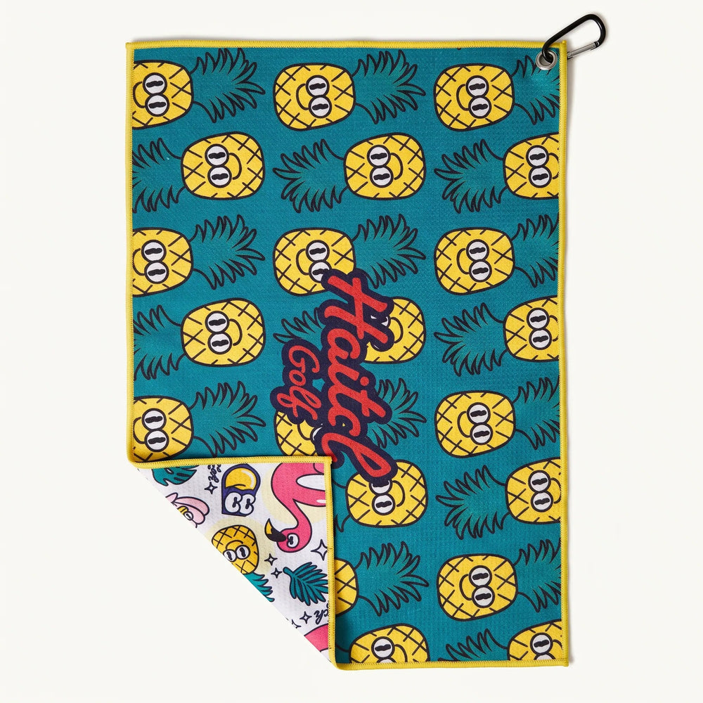 Haitch Tropical Pineapple Microfibre Golf Towel - Haitch Golf