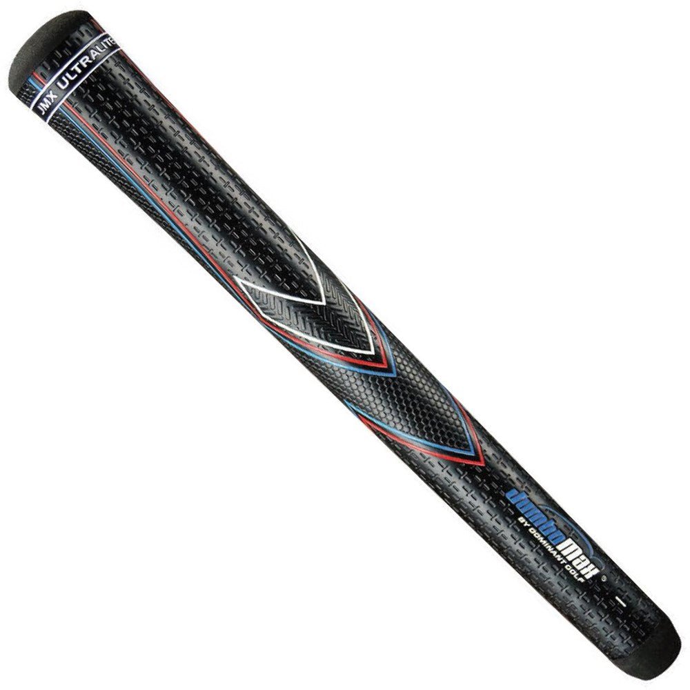 JUMBOMAX JMX ULTRALITE TAPERED BLACK SWING GRIPS - RED/WHITE/BLUE - Haitch Golf