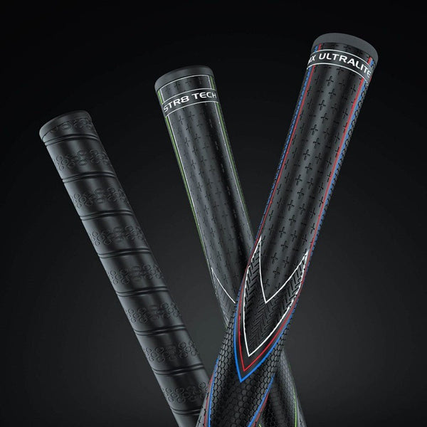 JUMBOMAX STR8 TECH NON - TAPERED SWING GRIPS - BLACK/GREEN - Haitch Golf