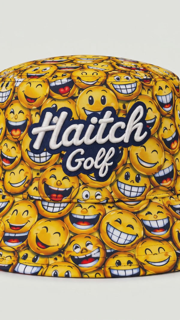 Haitch Golf smiley face bucket hat mens lucky putt