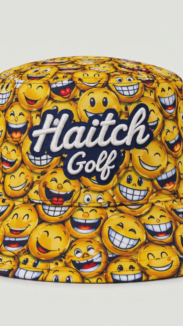 Haitch Golf smiley face bucket hat video ladies golf day